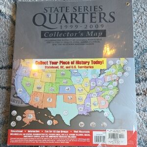 FREE W PURCHASE New Mountable Large Coin Wall Map Educational All Ages 99-2009